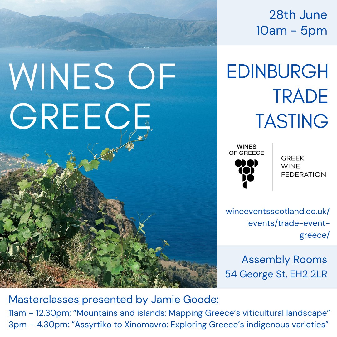 Join us for Wines of Greece trade tasting! 

Showing over 170 top wines from 32 wineries! A fantastic opportunity to explore the diversity of grape varieties and wines the country is producing!

Find the link to register in our bio.