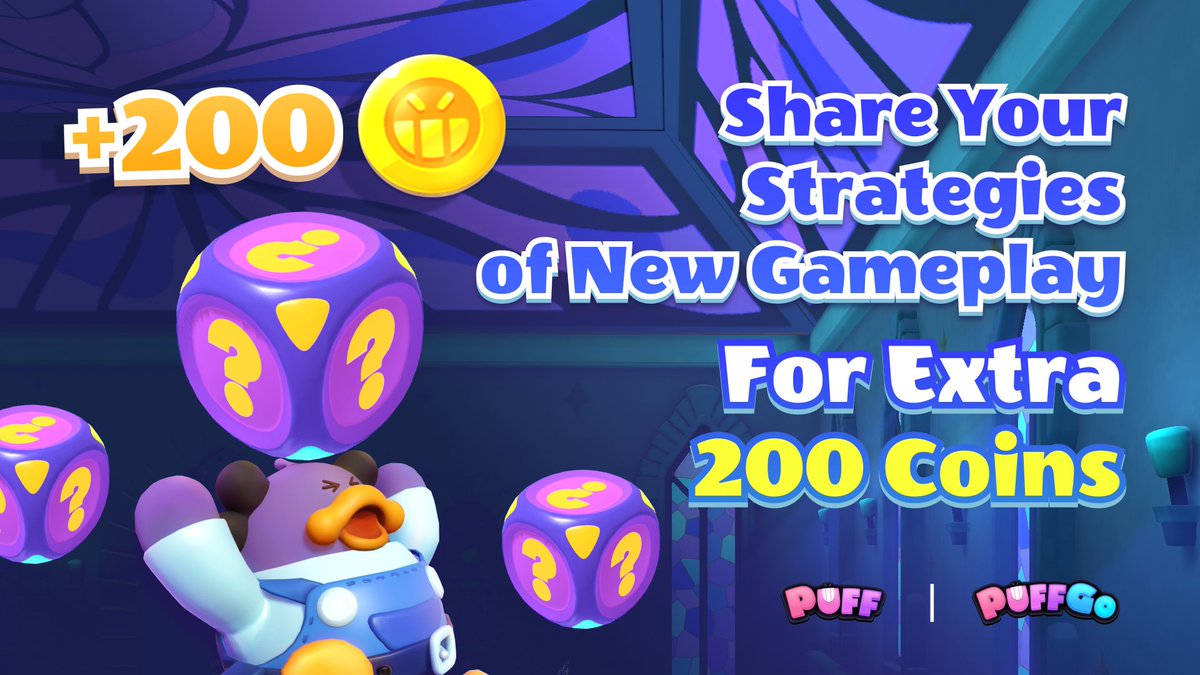 Puffverse's tweet photo. A great chance to #SkilltoEarn in the new #PuffGo gameplay &amp; win extra 200 Coins 🪙
🏟️ Join Offseason Activity #3
📹 Share new-gameplay-related content in any form w/ strategies or perfect performance
👉🏻 https://t.co/PWJUK0qHJ9

Explore Dark Dungeon &amp; escape for rewards! https://t.co/6C2mCTFtZs