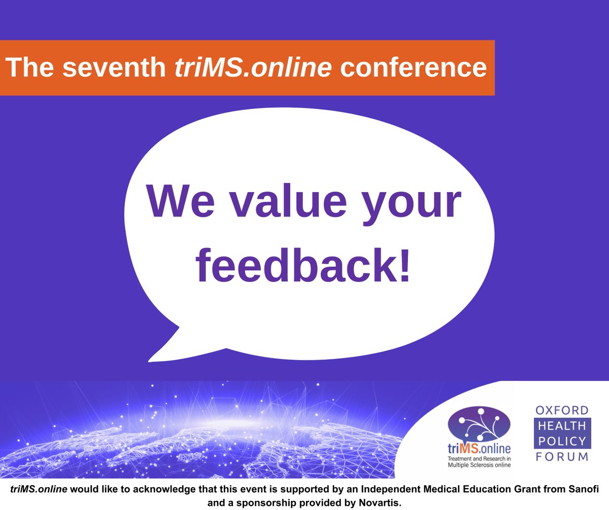 Have you watched the seventh #triMSonline conference? 

We would love to hear your feedback! Please let us know your comments and suggestions by completing the evaluation form within the menu ribbon on the #triMSonline platform: trimsonline.6connex.eu/event/conferen…