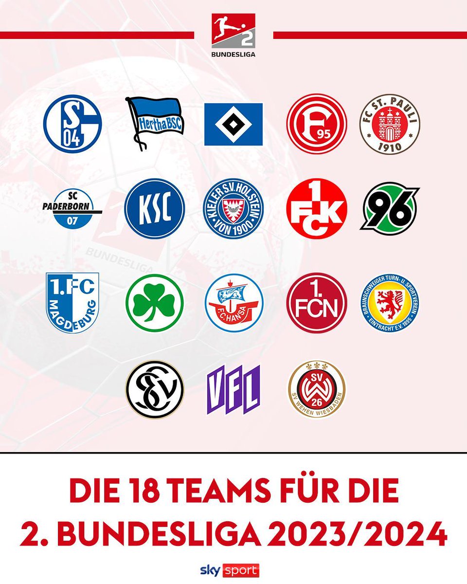 🔥 Önümüzdeki sezon 2. Bundesliga'da mücadele edecek takımlar arasında Schalke 04, Hertha Berlin, Hamburger SV, Nürnberg, Hannover 96, Kaiserslautern gibi köklü takımlar yer alacak.