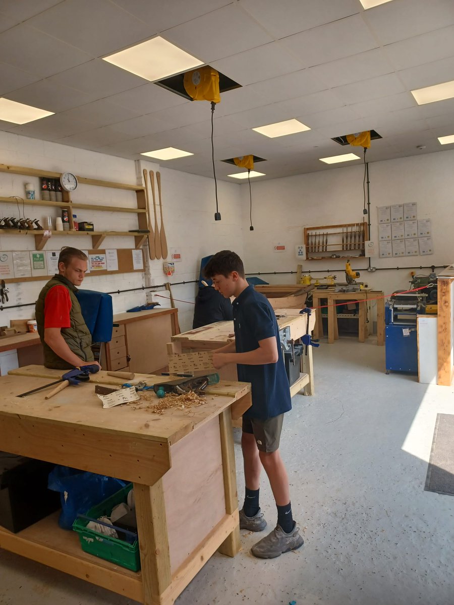 ThePlanbAP's tweet photo. A great week to be #rowing with @DauntseysAdEd students, and a good opportunity for our SEN students to practice their #carpentry skills by making replacement hardwood pins for the #skiffs https://t.co/XRAnBYNcf9