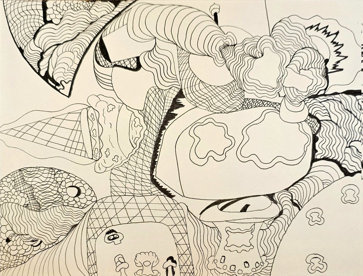 GM!!! A updated wip all drawn in archival ink varying nib sizes throughout. Did a little more work on it lastnight during the #nfthomiez mic checka and some this morning. Have an awesome day today and always let the creative side flow out. ❤️💪💯👽👾👊🙏🤘