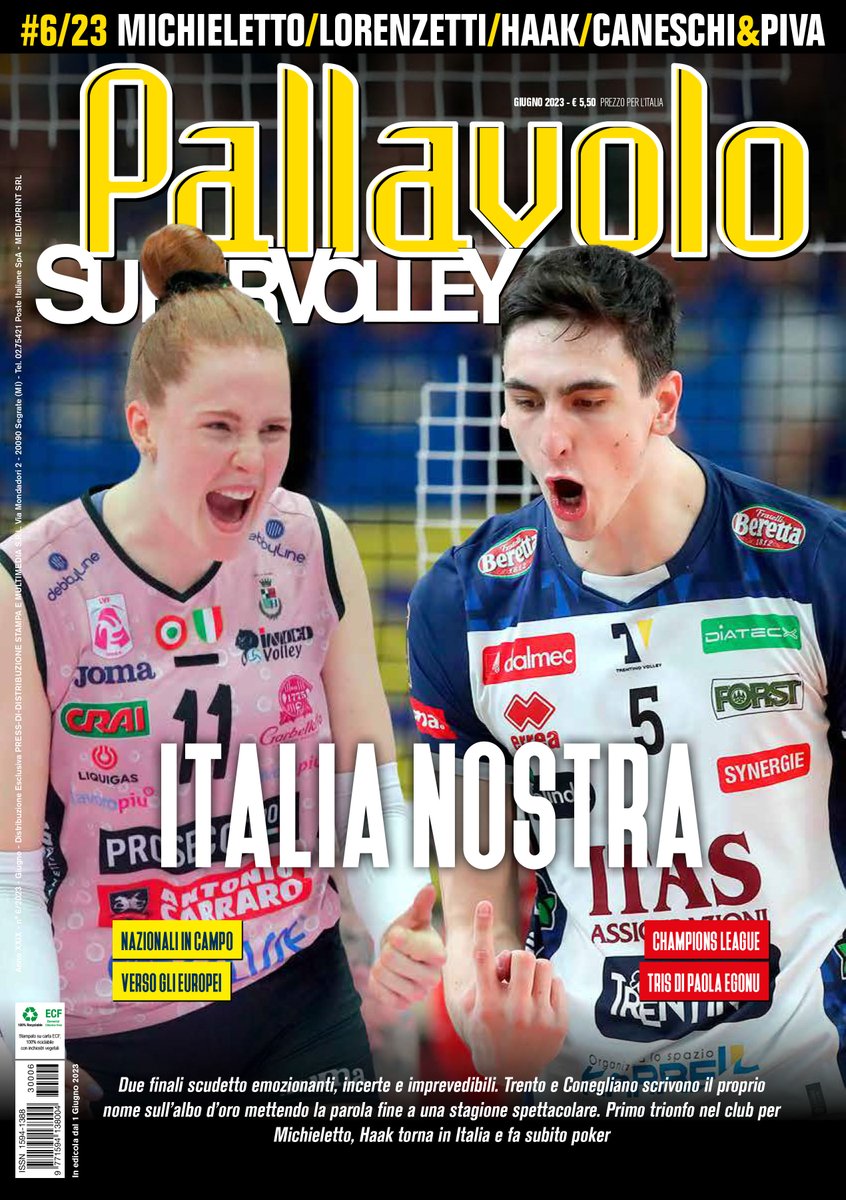 🗞️  <a href="/supervolley/">PallavoloSupervolley</a> è in edicola con il numero di #giugno . La copertina è dedicata ai protagonisti degli scudetti, Isabelle Haak e Alessandro Michieletto. Spazio come sempre anche al #beachvolley, alle varie rubriche a molto altro. DA NON PERDERE❗️ 

🗒️▶️  rb.gy/q9np8