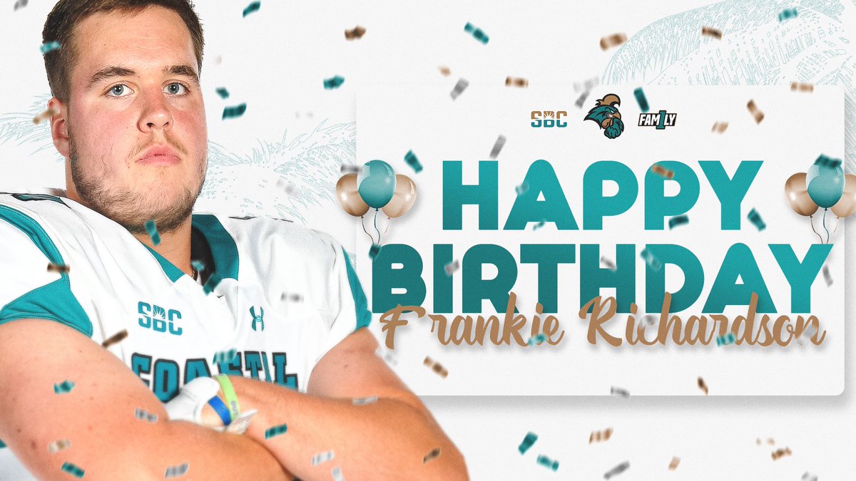 CoastalFootball's tweet photo. 🎂 big day for @FrankR_54 

#BALLATTHEBEACH | #FAM1LY | #TEALNATION https://t.co/rf26ehYL4y