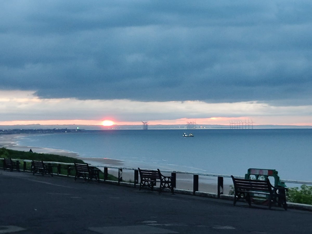 @jconnor19662 This is a sunset taken from Saltburn on the east coast of the UK.
Only two problems, I shouldn't be able to see the sunset as it's should be setting in the west. 

Look carefully two suns . 

I have no idea how or why. It should be impossible. 
4 people in my group mind-blowing