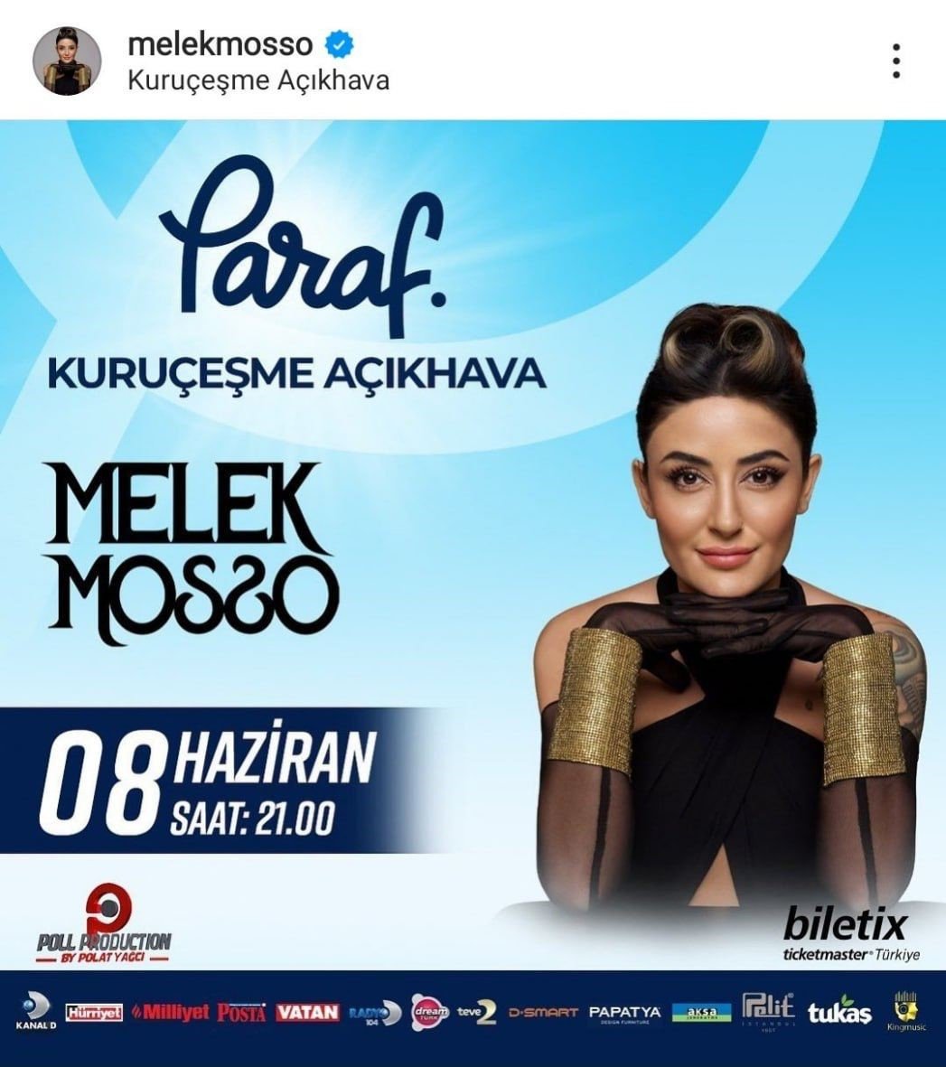 Halk Bankası kaynakları, bankanın Melek Mosso konserinden sponsorluğunu geri çekeceğini açıkladı. 

Melek Mosso konseri alınan kararla beraber Paraf Kart sponsorluğunda gerçekleşmeyecek.

Tebrikler Yerinde bir karar @Halkbank 👏👏👏