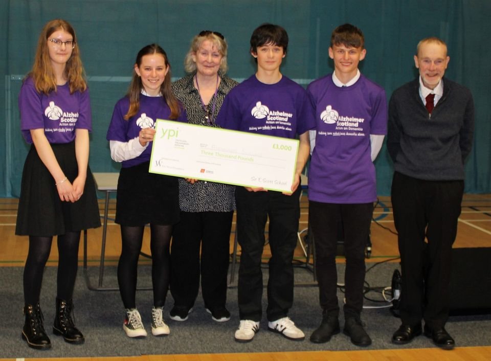 Sir E Scott School (@sirescottschool) on Twitter photo The winning team who were presented with a cheque for £3000 for their chosen charity were
<a href="/AlzScotDRC/">AlzheimerScot DRC</a>
The team was Katie Rose Macleod, Bella Maclean, Seoras Macdonald and Alex Passmore. Well done all! The winning team who were presented with a cheque for £3000 for their chosen charity were
<a href="/AlzScotDRC/">AlzheimerScot DRC</a>
The team was Katie Rose Macleod, Bella Maclean, Seoras Macdonald and Alex Passmore. Well done all!