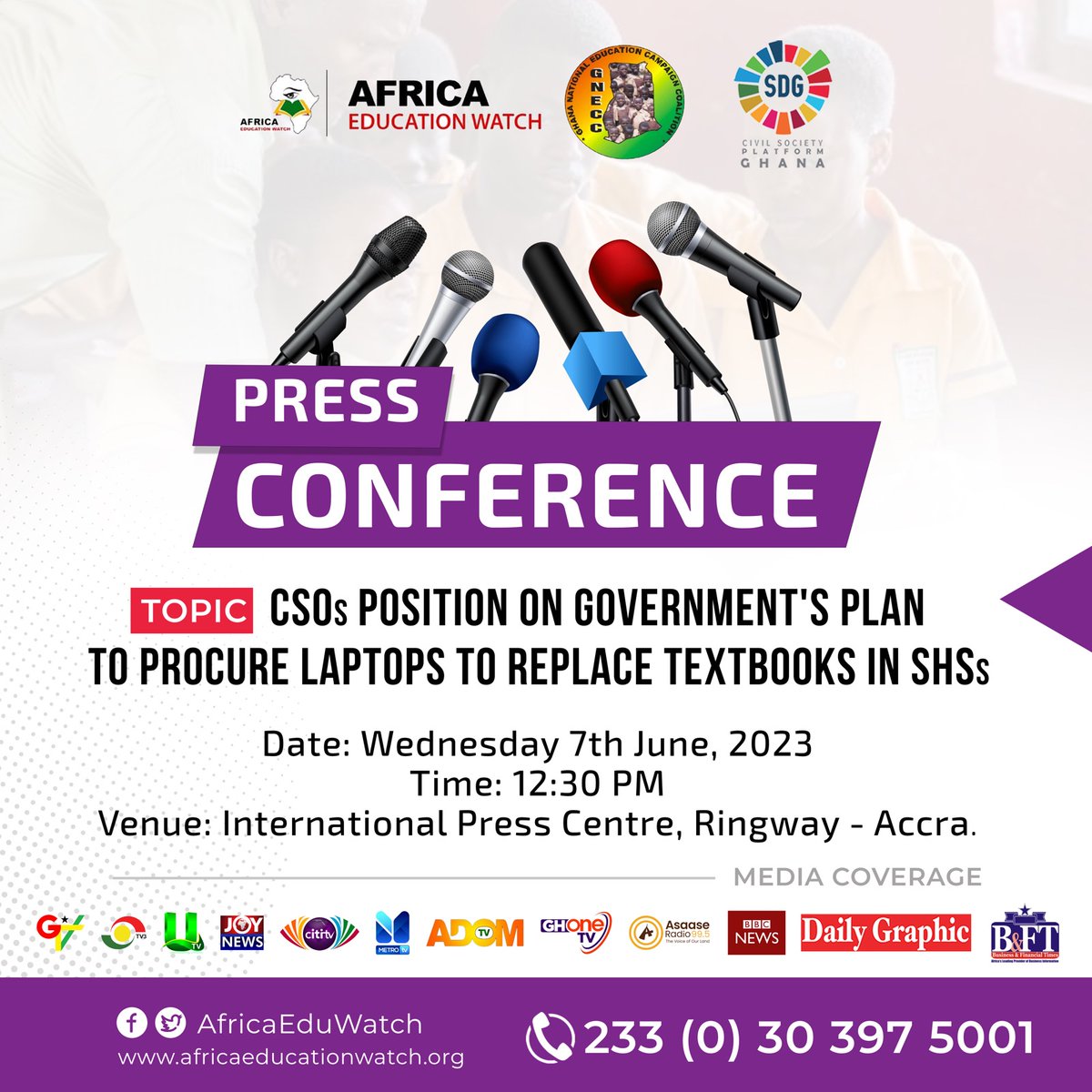 Ghana CSOs Platform On SDGs (@csoplatformsdg) on Twitter photo #DropTheLaptops <a href="/UNDPGhana/">UNDP Ghana</a> <a href="/UNICEF/">UNICEF</a> <a href="/STARGhana/">STAR-Ghana Foundation</a> <a href="/ActionAid/">ActionAid</a>
Government your decision to distribute 1.3 million laptops to SHS students by December is highly misplaced.
#DropTheLaptops #DropTheLaptops <a href="/UNDPGhana/">UNDP Ghana</a> <a href="/UNICEF/">UNICEF</a> <a href="/STARGhana/">STAR-Ghana Foundation</a> <a href="/ActionAid/">ActionAid</a>
Government your decision to distribute 1.3 million laptops to SHS students by December is highly misplaced.
#DropTheLaptops