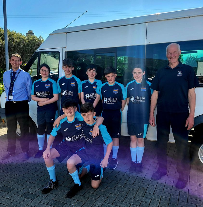 Sir E Scott School (@sirescottschool) on Twitter photo Sir E. Scott School’s team was looking smart at the Cuach nan Àrd-sgoiltean in Inverness, having received a brand new kit courtesy of <a href="/KildaCruises/">Kilda Cruises</a>
The school would like to warmly thank them for their generous support.
Pictured with pupils are Andrew Murray, and Angus Campbell. Sir E. Scott School’s team was looking smart at the Cuach nan Àrd-sgoiltean in Inverness, having received a brand new kit courtesy of <a href="/KildaCruises/">Kilda Cruises</a>
The school would like to warmly thank them for their generous support.
Pictured with pupils are Andrew Murray, and Angus Campbell.