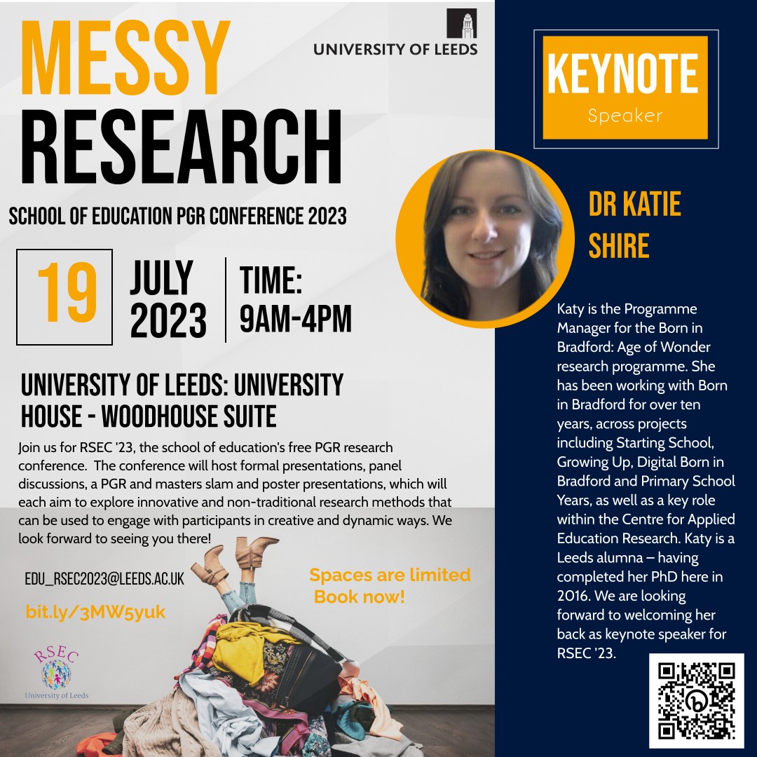 📢 Join us on 19th July for RSEC 2023; the School of Education's free research conference. Book now! essl.leeds.ac.uk/education/even…