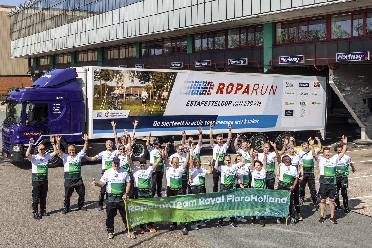 Thanks to contributions from a growing group of sponsors and individual donations, the RoparunTeam Royal FloraHolland raised a total of 75,000.97 euros to add more quality to life for people with cancer.  
#Roparun #RoparunTeam97 #horticulture 
royalfloraholland.com/en/news-2023/w…