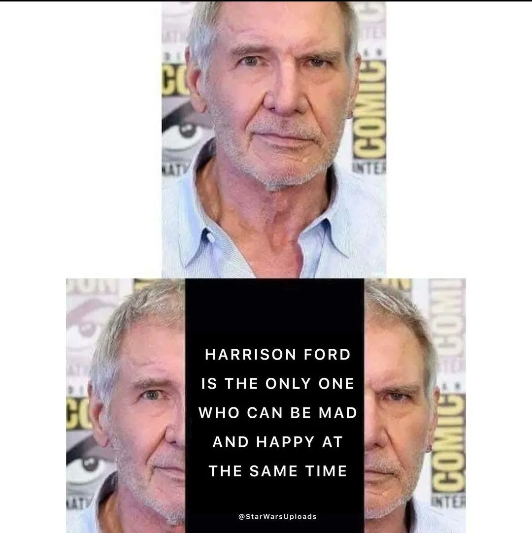 Harrison Ford aynı anda hem güler, hem sinirlenir