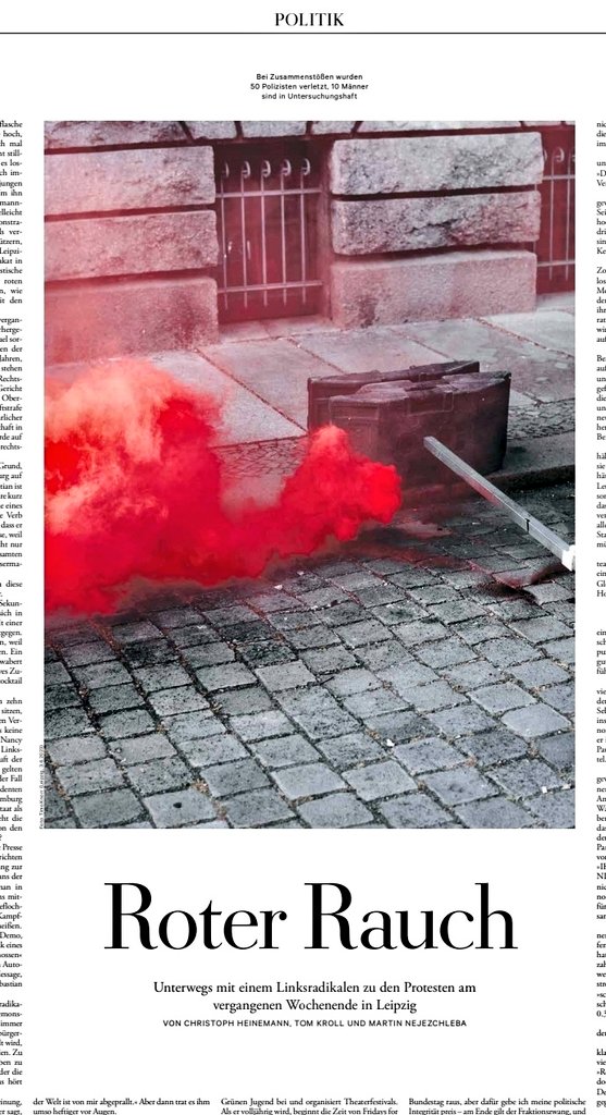 ChrHeinemann's tweet photo. Wie wurde ein 23-Jähriger zum Linksradikalen, der sich beim #TagX dem Staat entgegenstellt? Und wohin führt die neue Wut der Linken? Ab heute auf S.3 in der neuen @DIEZEIT und hier online: https://t.co/kFosL0L1EB

@TomspaceKroll @MartinNejez https://t.co/72Tuv439Sk