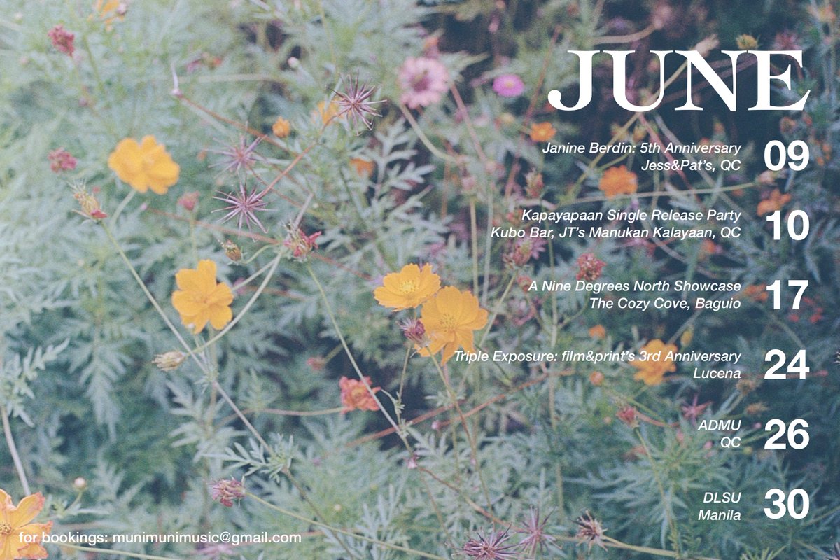 munitheband's tweet photo. JUNE GIG SCHED

for tickets
09: contact 09275206783
10: https://t.co/vLErvRjtDW
17: over the counter @ Mountain Lodge or gcash 09778438959
24: follow film&amp;print for further details
26: TBA
30: TBA

see you komunidad!

📸 owen https://t.co/mOMY5JYSZw