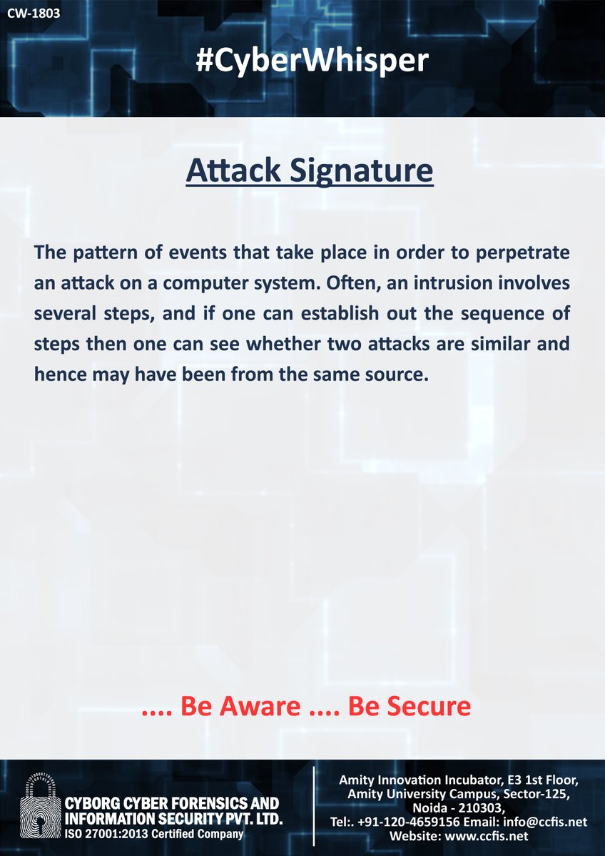 jssodhi's tweet photo. #CyberWhisper #CyberSecurity #AttackSignature https://t.co/kUOmIShegw