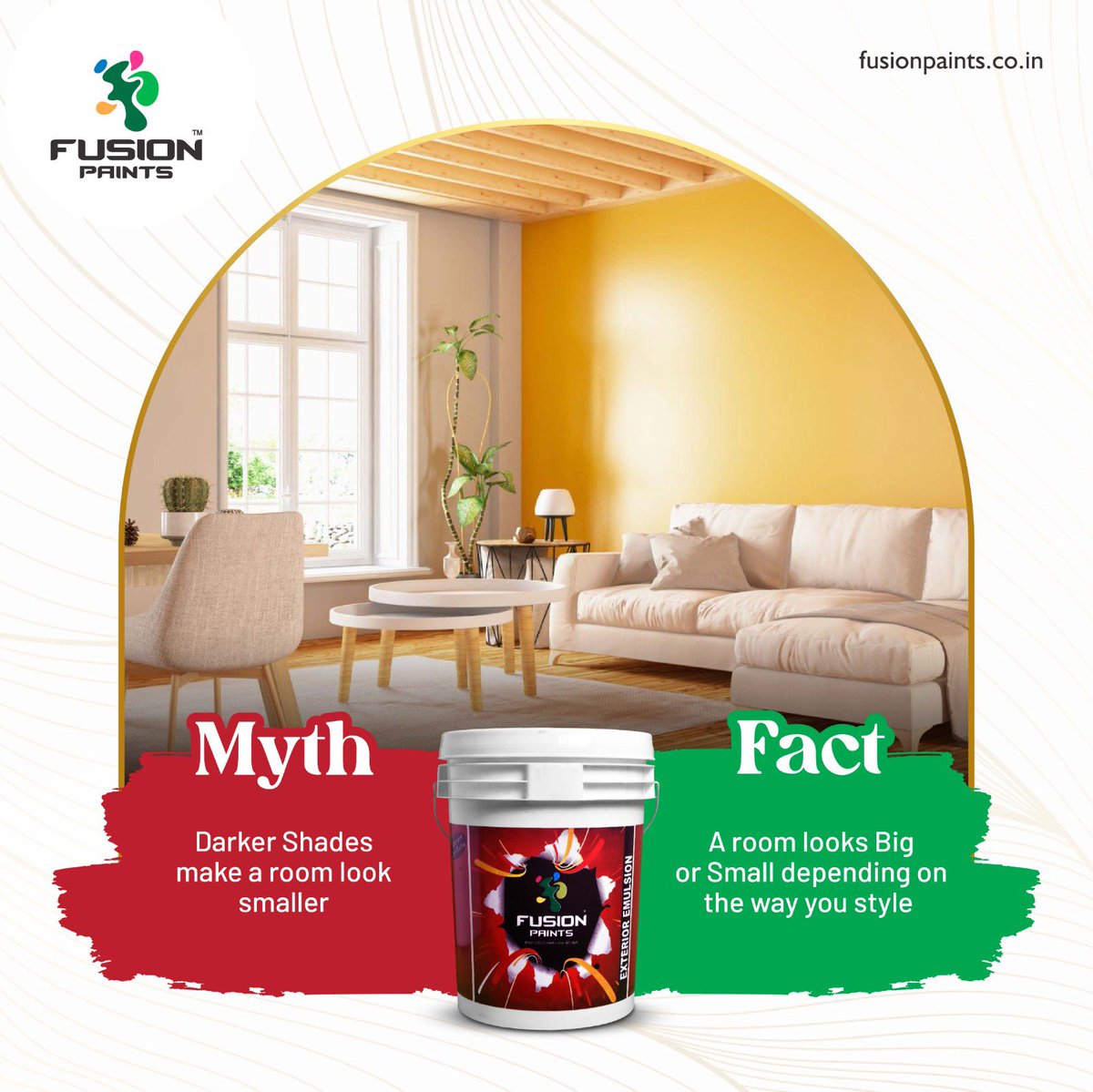 Are you confused about wall paints? Our myth-busting facts will help you make informed decisions.😃

#fusionpaints #beautifulwalls #housepaint #exteriorpaint #homepainting #colorfulwalls #colorsofjoy #paint #myth #facts #mythandfact