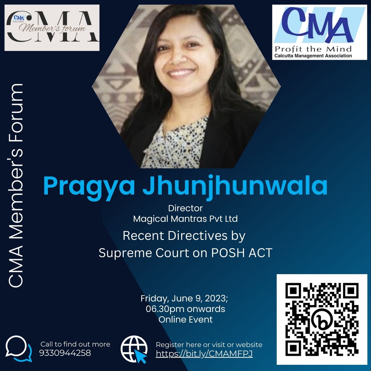 CMA Member's Forum on Friday, June 9, 2023, online on zoom. For Free Registration, visit: bit.ly/CMAMFPJ . All participants will receive e-certificates.
