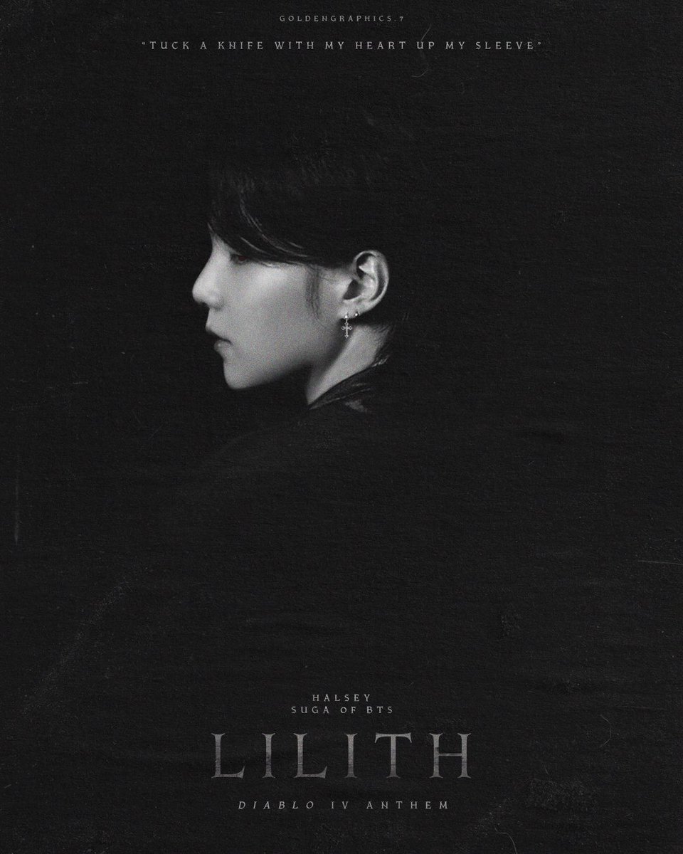 7GoldenGraphic's tweet photo. LILITH - Poster Vers. 🖤🗡️

#Lilith_FtSUGA https://t.co/7TiwOnh5Tr