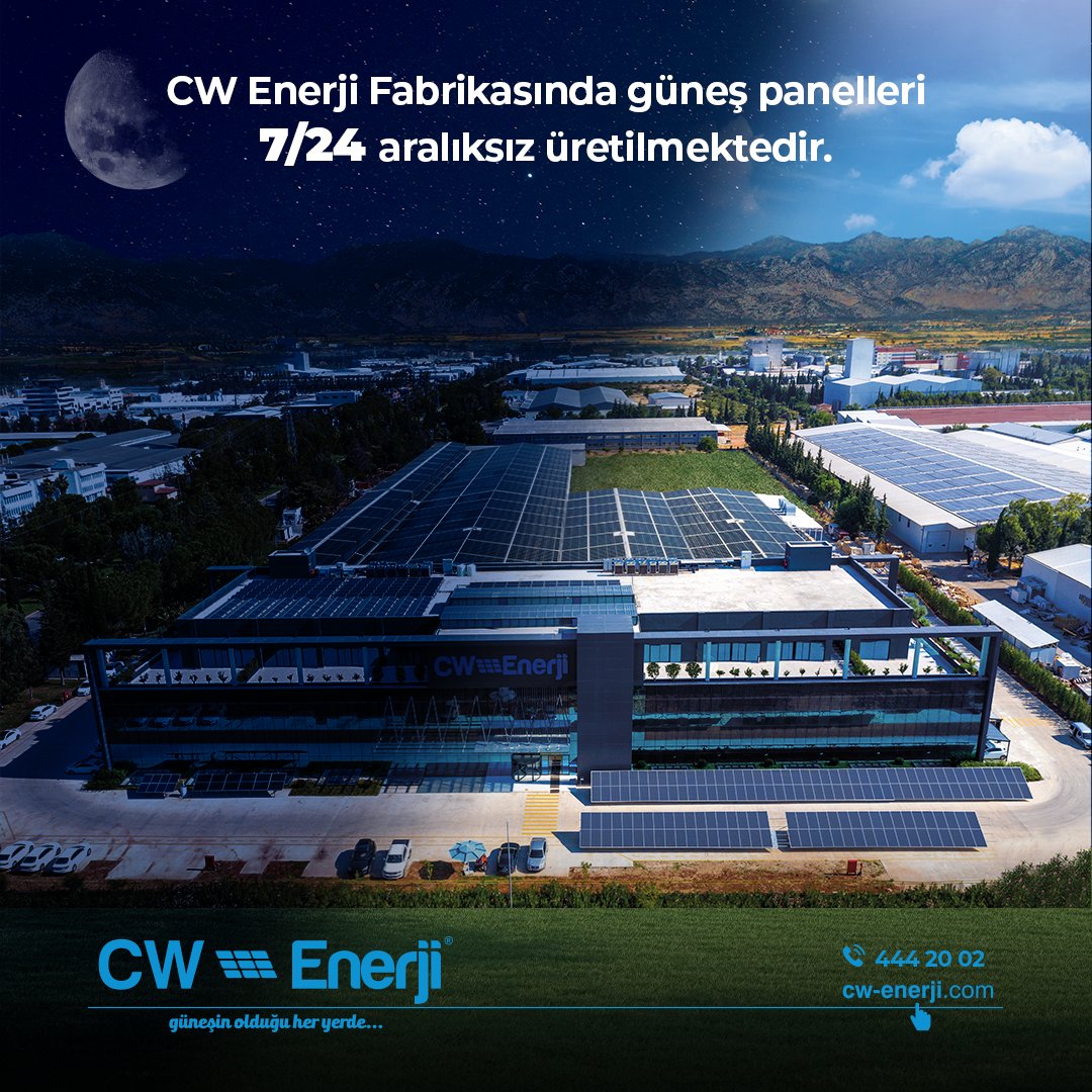 CW Enerji Fabrikasında 7/24 güneş panelleri aralıksız üretilmektedir.

#cwenerji #güneştenelektrik #cwene