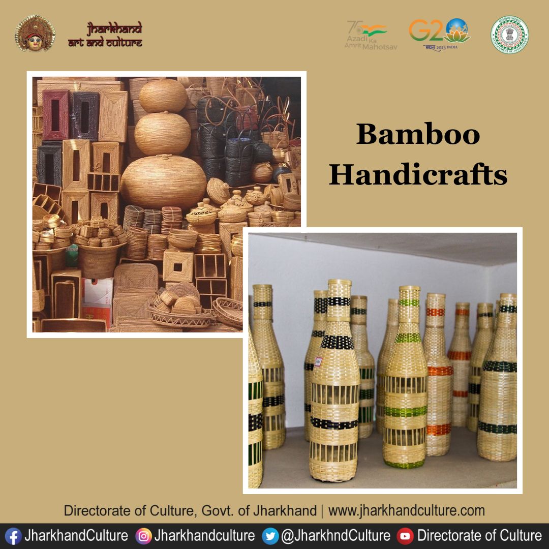 'Crafted with passion, inspired by nature: Bamboo Handicraft.'
.
.
#jharkhandculture #Jharkhand #jharkhandtourism #bambooproducts #bamboocraft #incredibleindia #DirectorateofCulture #Chaudance #AmritMahotsav #IMD2023 #VisitJharkhand  @HemantSorenJMM