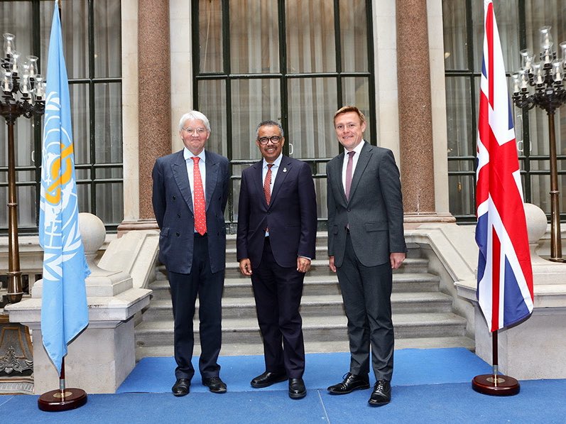 willquince's tweet photo. On the 75th anniversary of the @WHO, @AndrewmitchMP and I were delighted to welcome @DrTedros to London for a strategic dialogue. The UK is committed to improving global health, working together to build resilience and tackling some of the world’s greatest health threats. https://t.co/atDc20WlS4