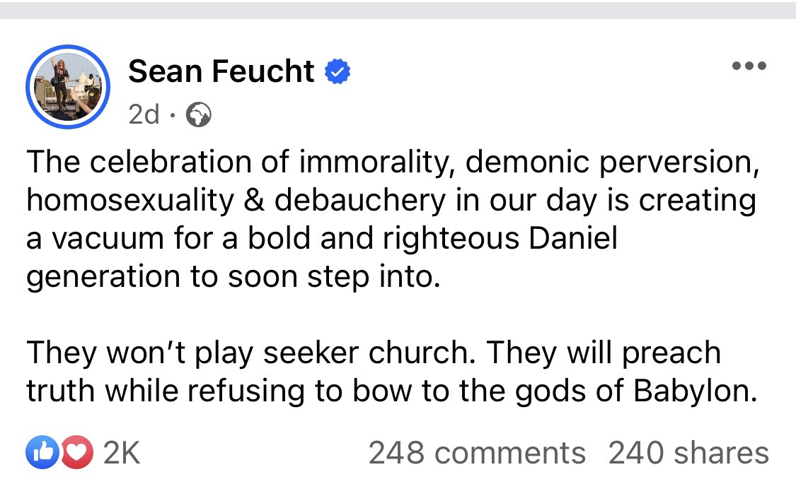 Christian means “Christ-like.”
He commanded us not to judge others. He blessed the meek and the merciful. He said we will be known for love. He called religious bigots a “brood of vipers.” He welcomed the excluded and marginalized. 

There is nothing Christlike about this, Sean
