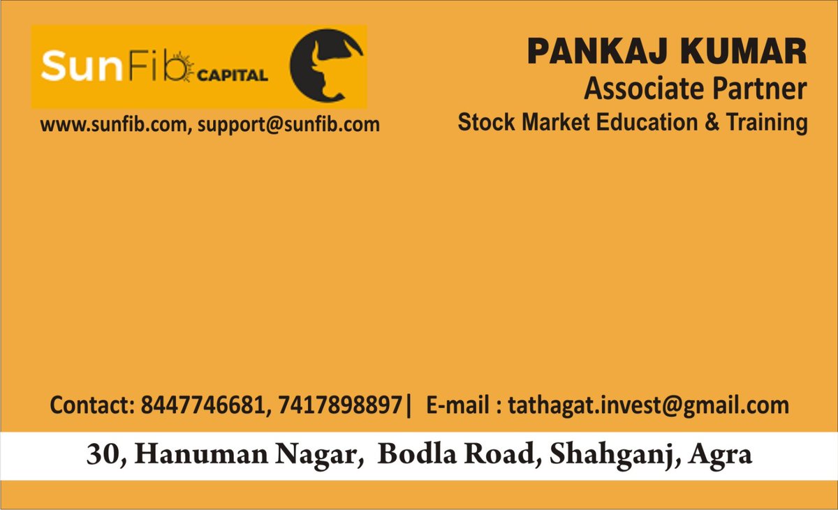 Sunfibcapital's tweet photo. We welcome Mr Pankaj Kumar as our associate partner in western UP region.
#stockknowledge #stockmarkettraining #stocks #trading #derivativetrading #knowledge #teaching #guide https://t.co/dghIA2yHIs
