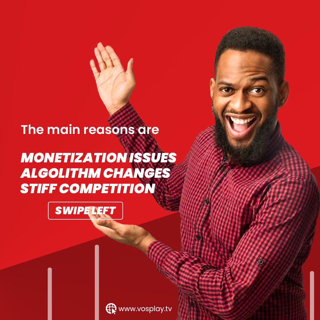 vosplaytv's tweet photo. Here come a reason why creator are moving away from YouTube?
•
•
Visit our website https://t.co/Bz34kw5SkK
(Link for our website in bio)
#live #livestream #livestreaming #tvshow #contentcreator #content #creative #creator #rwandanartists #comedy #rwanda
#earnfromyourcontent https://t.co/Vic4qTpL2x