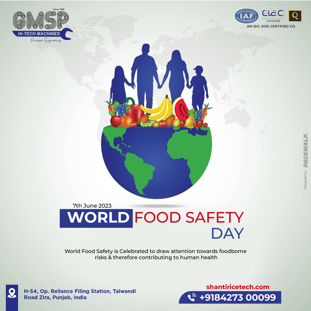 📷📷 Ensuring Food Safety for a Healthier World! 📷📷

#WorldFoodSafetyDay #FoodSafety #NutritionMatters #SafeFoodForAll #HealthyEating #FoodSecurity #SustainableFood #zira #Punjab #gmsphitech #hitechmachines