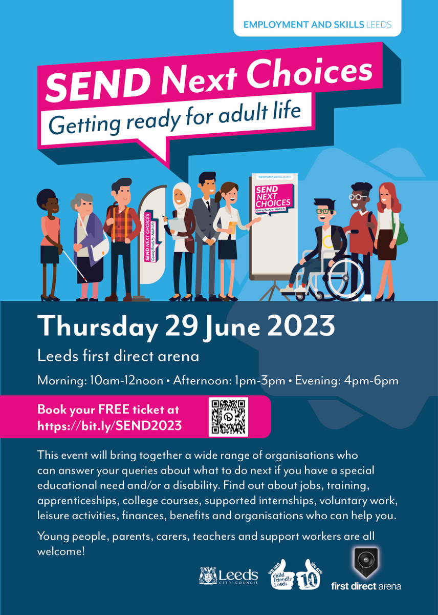 lawnswoodschool's tweet photo. An opportunity to find out about jobs, training, apprenticeships, college course, supported internships, voluntary work, + more for anyone with a special educational need &/or a disability #FocusOnYourFuture #SEND23 #confidence https://t.co/8POkhdYzX8 https://t.co/V4PEDStZtV