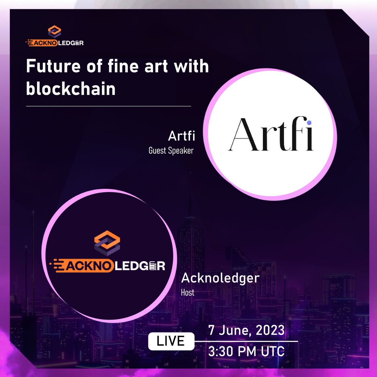 🔮 Join us for an artistic journey into the Future of Fine Art with #Blockchain! Excited to have @artfiglobal leading the discussion on the transformative power of blockchain in the art world. 🌐🖼️ Don't miss this #livesession today at 3.30pm UTC🚀

#Metaverse #GatewayToMetaverse