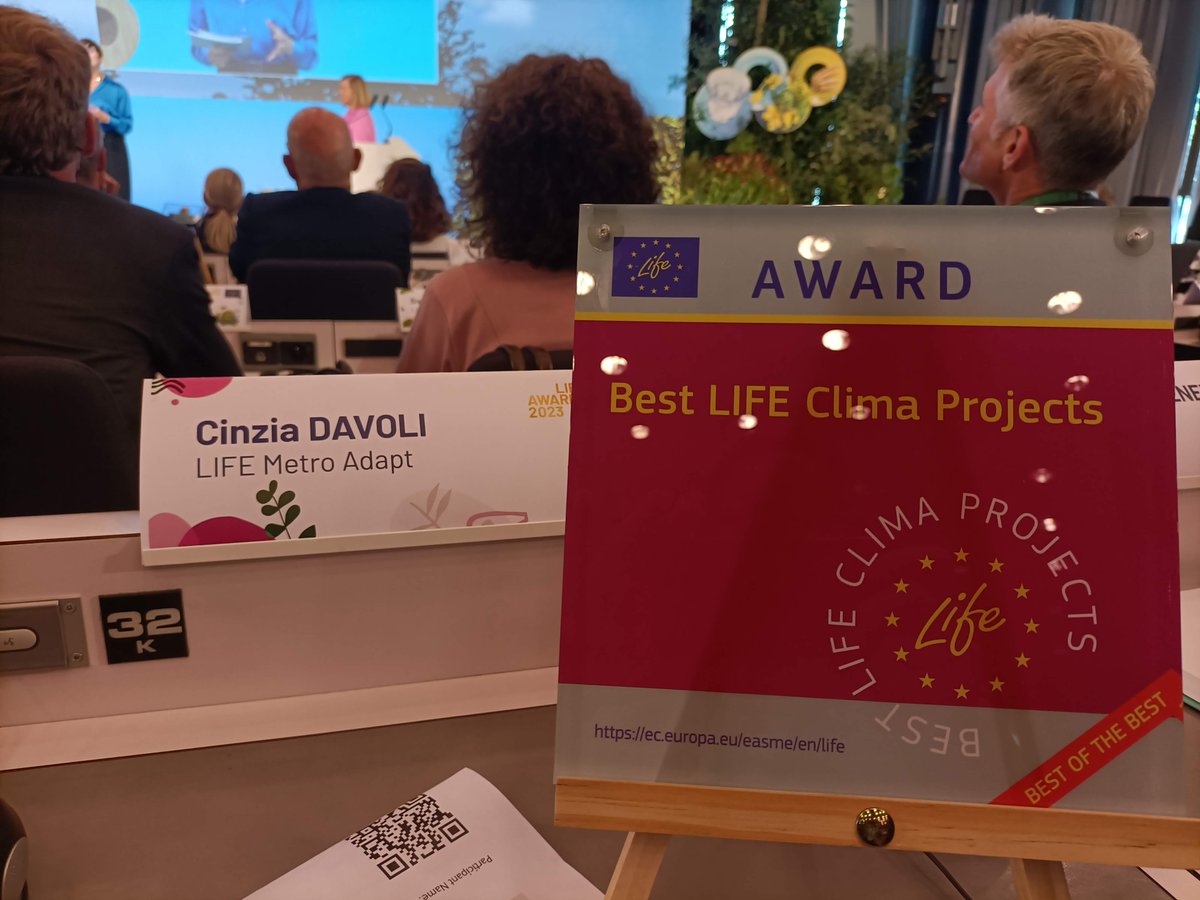 🎉🏆We are delighted to announce that yesterday at the European Commission's Charlemagne building, LIFE Metro Adapt was awarded the #LIFEAwards23 for #ClimateAction! 🎉🎉🎉

Special thanks to the entire Consortium for this great and rewarding achievement!👏