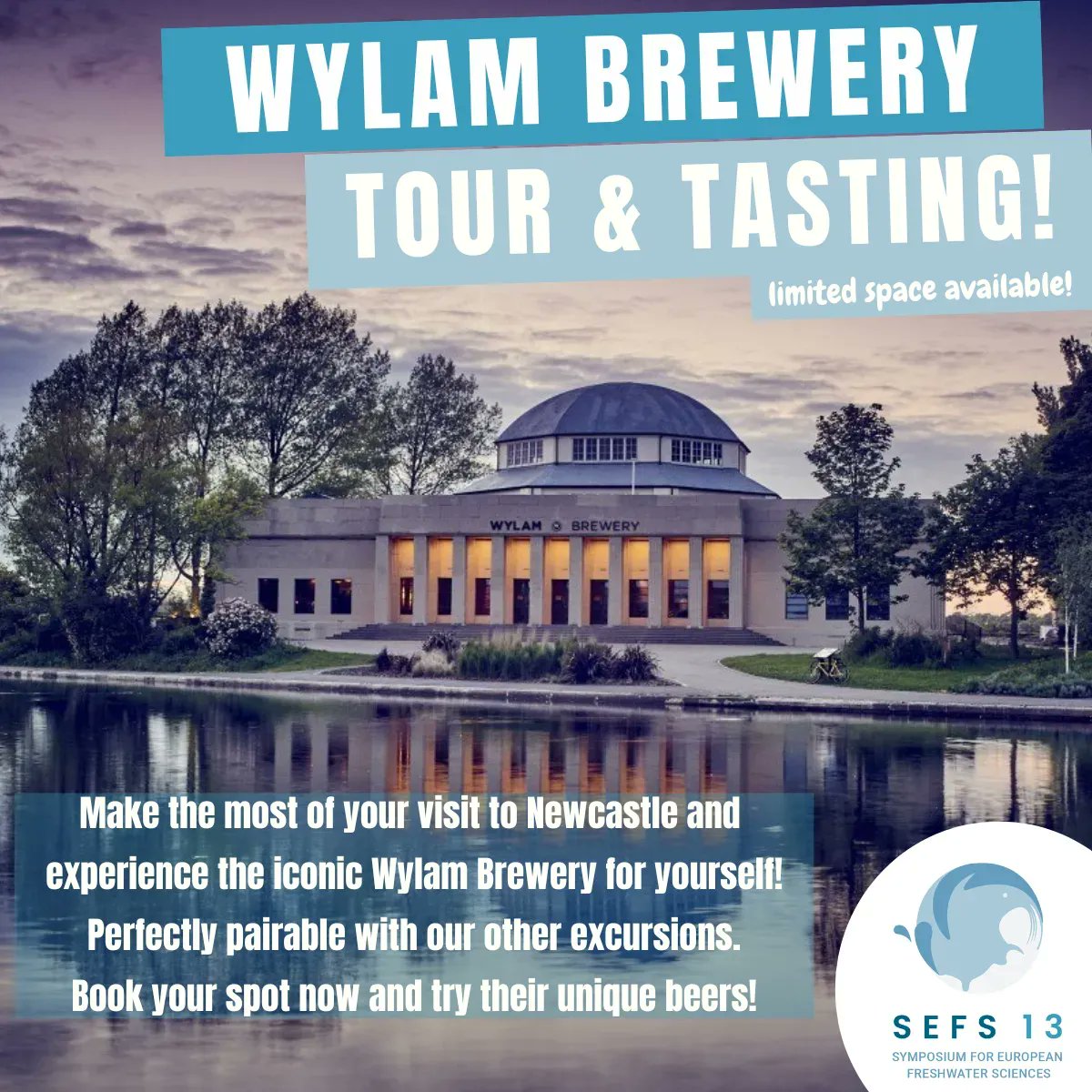 freshwaterbio's tweet photo. Don't miss out on the chance to join #SEFS13 and fellow delegates at the Wylam Brewery on Wednesday 21st June for a Tour & Tasting!
Limited tickets remaining so get in fast before they go - https://t.co/1GpxtjAC7T
#SeeYouAtSEFS #Newcastle #excursions #Local https://t.co/snaKTl0NCL