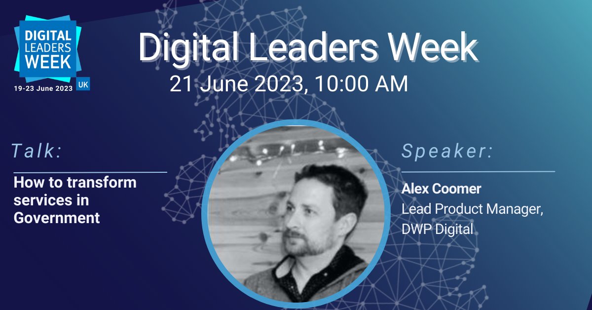 Transforming services in Government is hard! 

Join Alex Coomer, lead product manager, in his session, highlighting some key principles worth considering and adopting. 

📅 21 June
🕙 10:00 am
➡️ week.digileaders.com/talks/how-to-t…

#DLweek