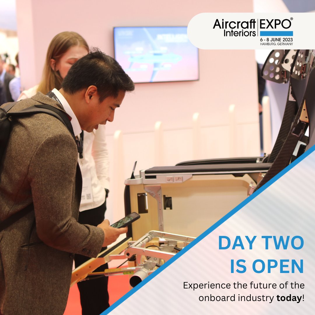 aix_expo's tweet image. The second day of #AIX2023 is underway and the doors to Hamburg Messe are open. Don&apos;t forget to visit the our dedicated #IFEC Zone, the #CabinSpaceLive Theatre and attend your meetings in the #AIXConnect lounge and continue to source the cabin concepts of the future.