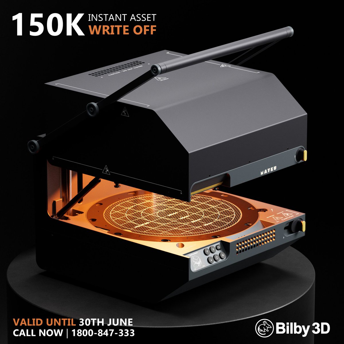 Bilby3D's tweet photo. Speed up your workflow with a pressure former from Bilby3D and leverage the $150,000 Instant Asset Write-Off. Upgrade your operations and reduce your tax burden . Get in contact before EOFY! #InstantAssetWriteOff #Bilby3D #3DPrinting #EOFY #3dprinter #additivemanufacturing. https://t.co/AgKt5yaGzR