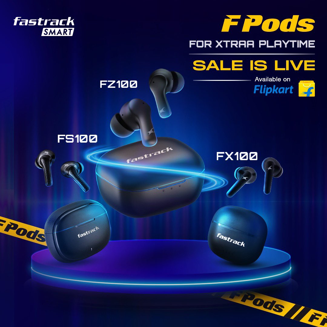 Dare you to stop the music because we are revealing your new play partner a.k.a F Pods. Designed to be xtraa like you. Our FPods can be yours NOW. Shop Now bit.ly/3quiNtj at a special launch price of Rs 995 only! #Fastrack #FastrackSmart #FPods #XtraaaforYou