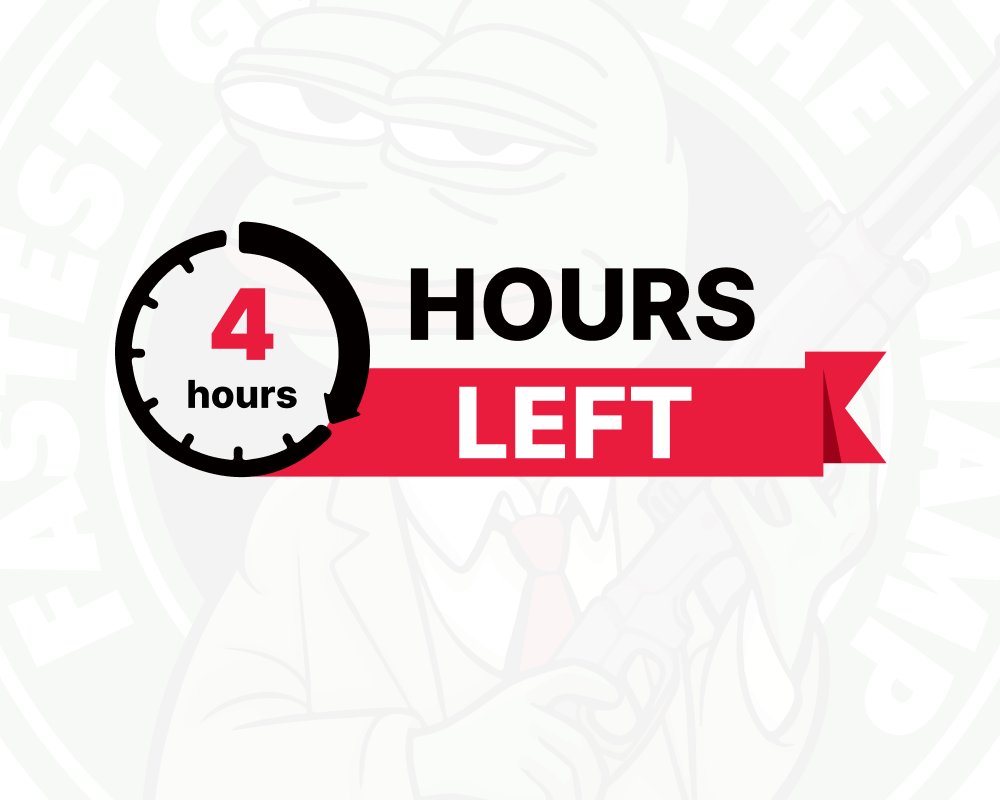 What are you waiting for? 
$PEEW presale only 4 hours left!
LFG: peew.vip/presale

#presale #Cryptocurrency #ArbitrumOne #pepecoin #peew #memecoins