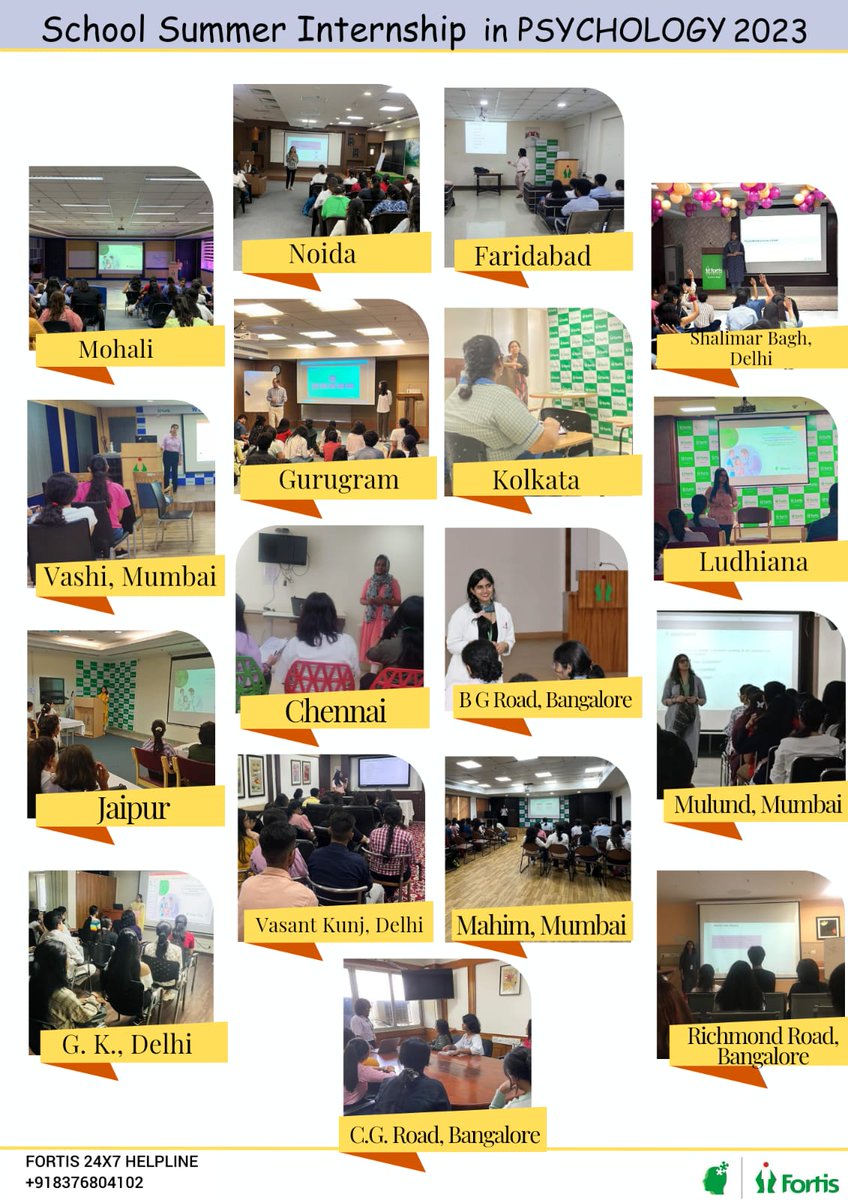 fortis_mhbs's tweet photo. #SummerOf2023
Fortis School Mental Health Program conducts Psychology internship for school students across @fortis_hospital 
#mindspace 
@mimansasingh 
@dr_samirparikh https://t.co/XcgwyoMPbJ