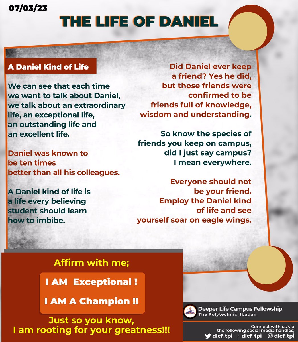 dlcf_tpi's tweet photo. Unleash Your Inner Courage and Choose the Right Friend just like Daniel
#dlcf_tpi #daretobeadaniel #june https://t.co/uWpqLDmRt8