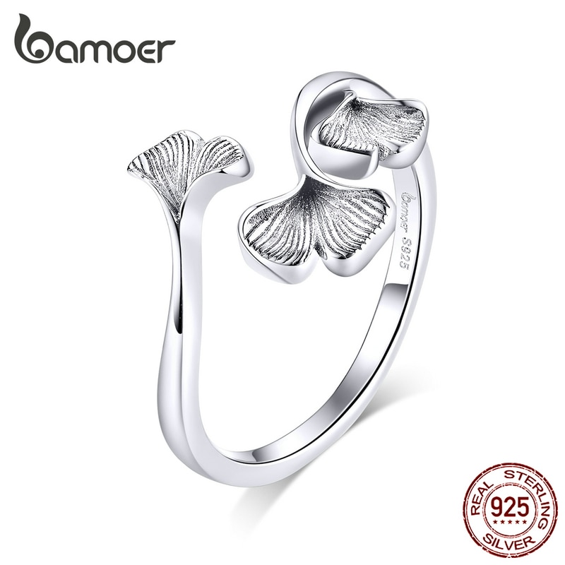 Add a touch of nature-inspired elegance to your style with Bamoer 925 Sterling Silver Ginkgo Leaf Finger Rings for Women.🍃✨These beautiful rings feature delicate ginkgo leaf designs, symbolizing longevity and hope.🍃💫#Bamoer #SterlingSilver #Silverjewelry #Silber925 #LeafRings