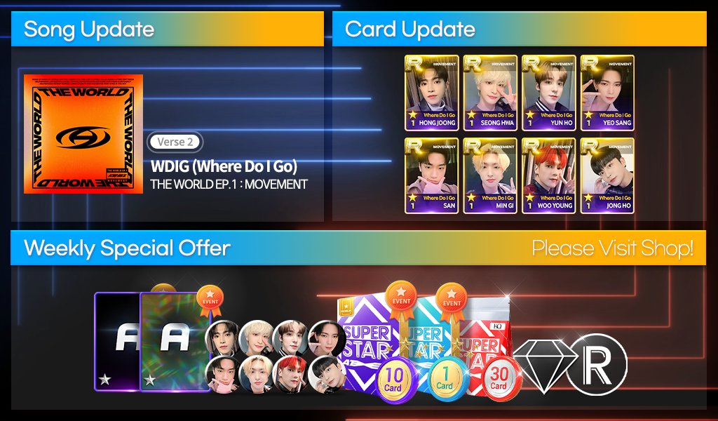 SuperStarATEEZ's tweet photo. #슈퍼스타에이티즈 신곡 업데이트!
#SuperStarATEEZ NEW UPDATE!

🎵 ATEEZ - WDIG (Where Do I Go) [Verse 2]

지금 슈스티즈에서 플레이하세요!
Play in SSATZ right now🎶

👉 https://t.co/jbC13WUm2T

#슈스티즈 #SSATZ
#ATEEZ #에이티즈 #WDIG https://t.co/Diz9QtuKjE