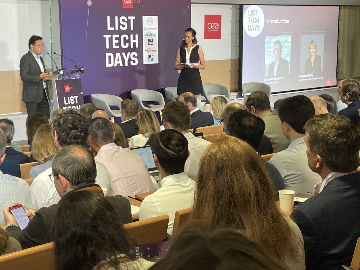 CEA_List's tweet photo. Alexandre Bounouh, Directeur @CEA_List :  " plus de 100 #ingénieurs mobilisés aujourd’hui pour vous présenter le meilleur des innovations du #CEAList &amp; de ses partenaires." "Cet événement est aussi une façon de nous connecter entre nous, alors bienvenue ! #ListTechDays #tech https://t.co/YRD2xjydQ5