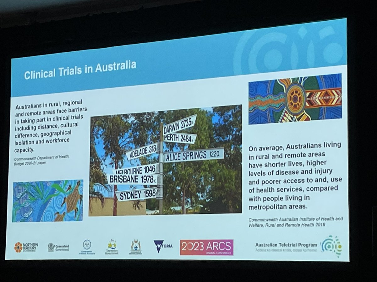 Rural and Remote Clinical Trial considerations - “Australians living in rural and remote areas have shorter lives, higher levels of disease and injury, and poorer access to/use of health services, compared with people living in metropolitan areas” #2023ARCS @ARCSAustralia