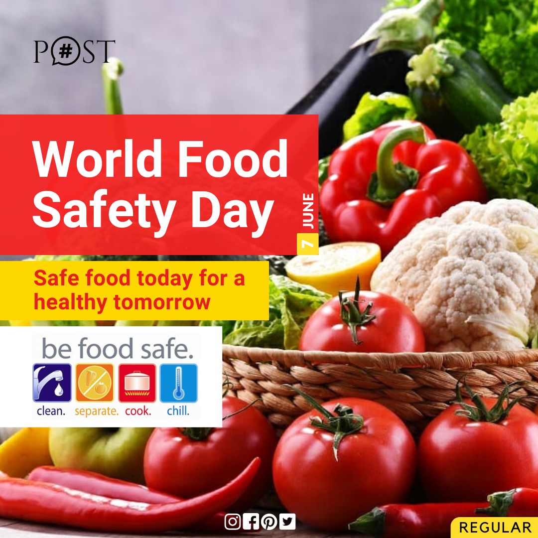 🌍✨ Celebrating World Food Safety Day tomorrow! Let's come together to ensure the meals we enjoy are safe, nutritious, and free from harm. From farm to table, let's promote food safety practices that protect our health and well-being. 🥦🍎🔒 #WorldFoodSafetyDay #SafeFoodForAll