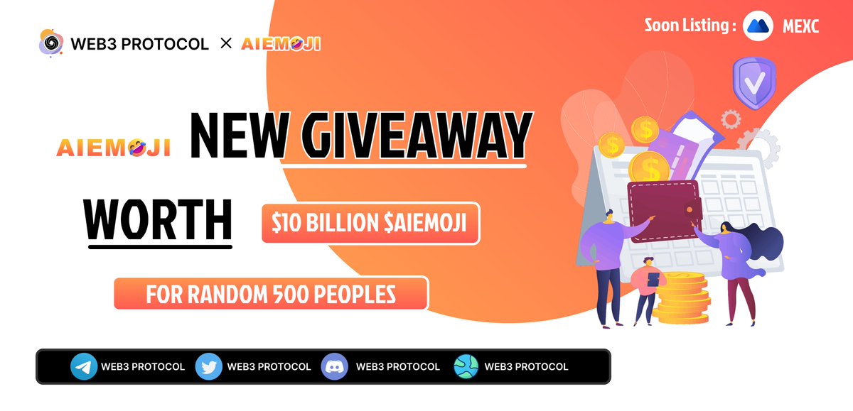 Web3_Protocol's tweet photo. 🎉Web3 Protocol X AiEmoji Giveaway

🏆Prize Pool:- 10B $AIEMOJI 

To Enter:- 
✔️Follow @Web3_Protocol &amp; @AiEmojiArb
✔️Like and RT 3 friends
✔️Fill form :- https://t.co/3GyAFNtAxy

#Airdrop #Giveaway #Giveaways #Aiemoji https://t.co/u2THzAPalk