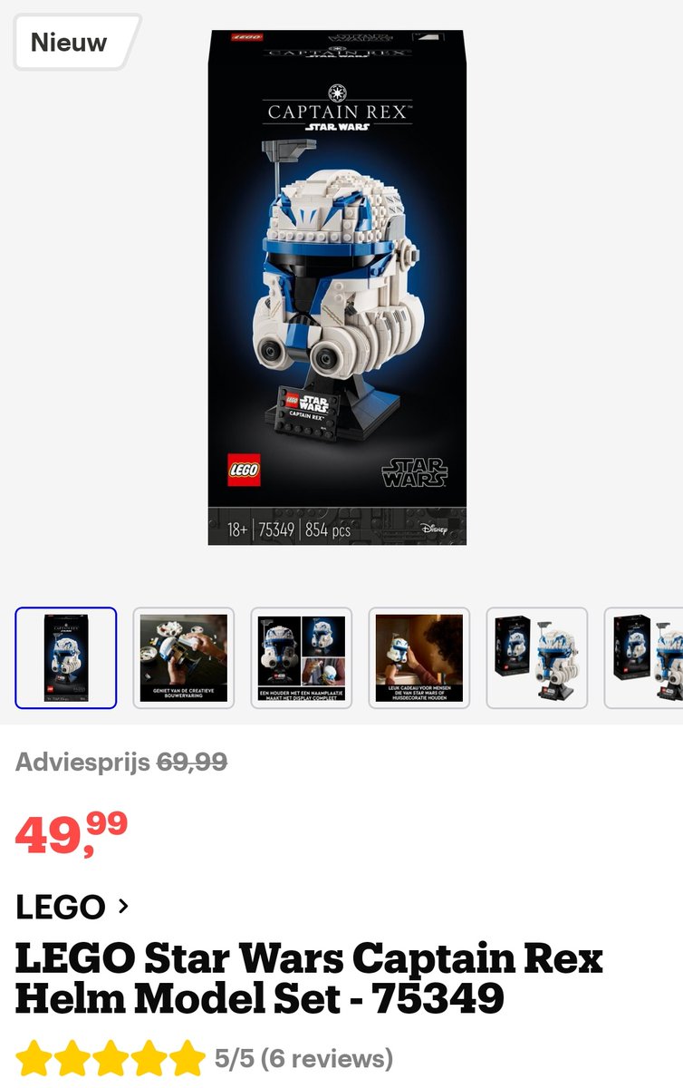 dewlanna's tweet photo. In de winkel van ons allemaal duikt de LEGO Captain Rex helm voor het eerst onder de grens van 50 euro.
#LEGOtipper https://t.co/LatINheZE1