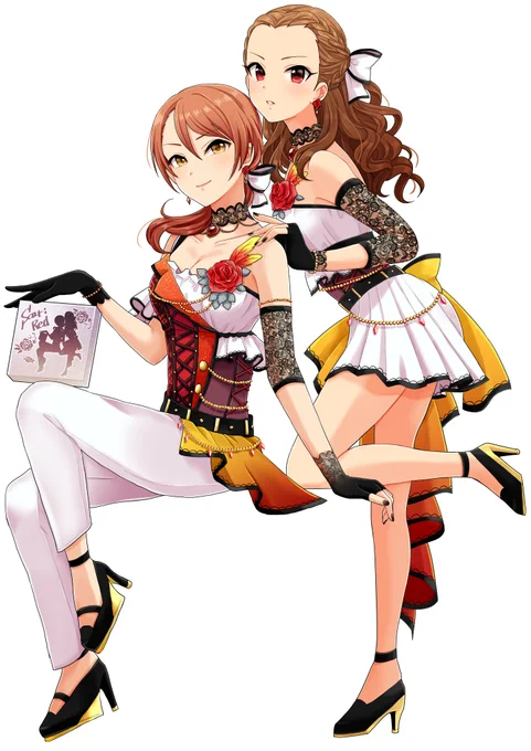 スケブ納品しましたーーー!!!!加蓮ちゃん&裕美ちゃんです!!こちらは背景なしver!
