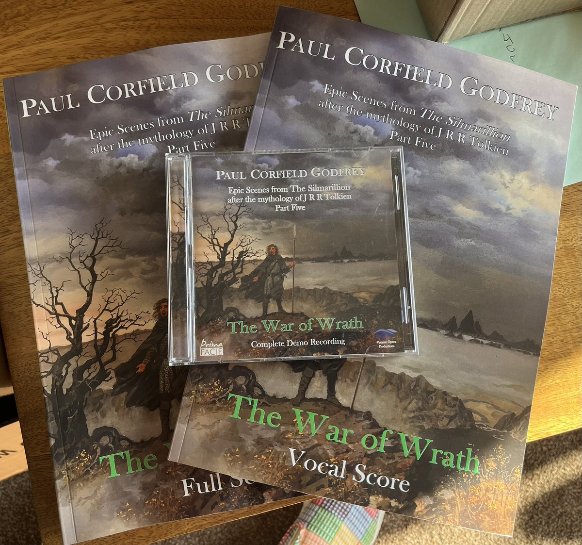 Proofs of the Vocal and Full Scores for #WarofWrath #tolkien #silmarillion #opera have arrived.

Artwork supplied by Ted Nasmith.

Available soon from paulcorfieldgodfrey.co.uk 

#shelfie #shelfies #classicalmusic #britishmusic #composersofinstagram #operatic