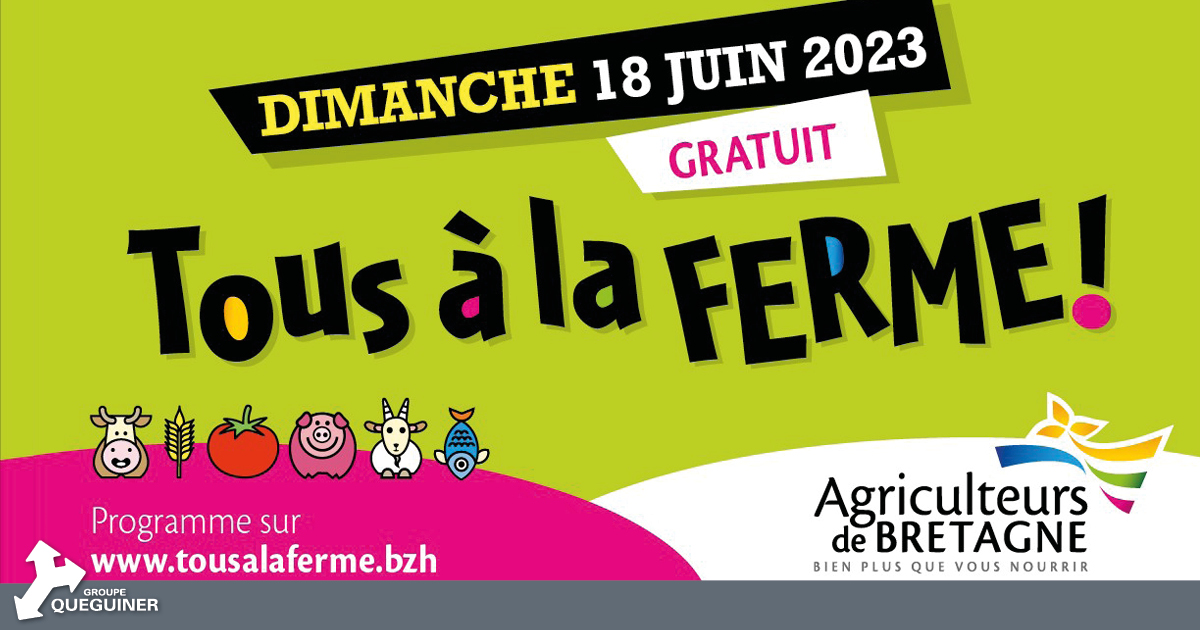 Le dimanche 18 juin, Tous à la Ferme !
Le Groupe Quéguiner <a href="/Marque/">marque</a> Bretagne est fier d’être partenaire des @agriculteursdebretagne
qui organisent la 9ème édition de «Tous à la ferme !».
Programme : tousalaferme.bzh
#tousalaferme #agriculteurs #bretagne #produitsenbretagne